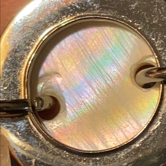 Belt w/ alternating open ovals & faux MOP circles - Picture 6 of 6